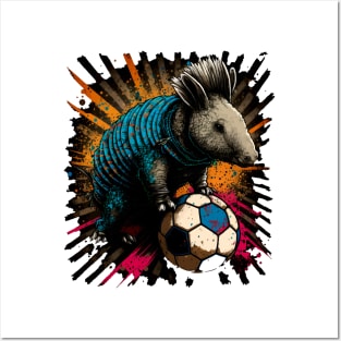 Armadillo Sports Player Soccer Futball Football - Graphiti Art Graphic Trendy Holiday Gift Posters and Art